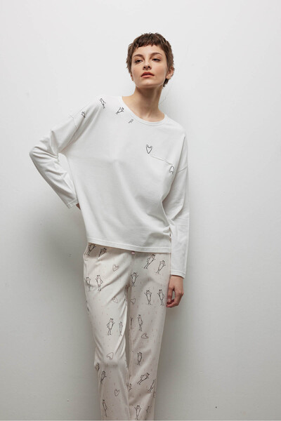 Hays Kadın Pamuklu Uzun Kollu Pijama Takımı