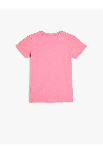 Koton Cotton Crew Neck T-Shirt - Sequined Sequin Detail