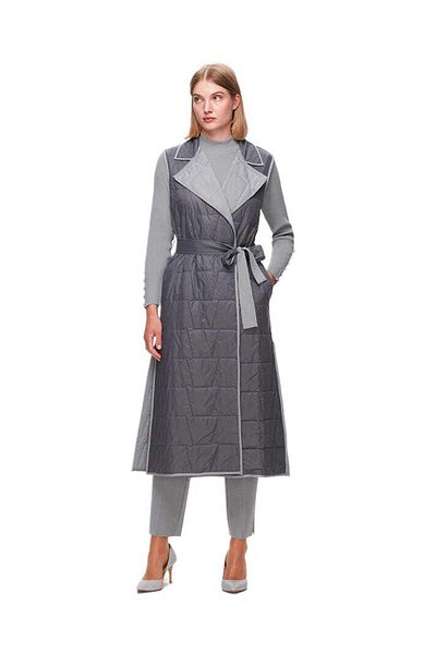 MISS DALIDA Gray Knitwear Lined Thin Vest T25K-1011