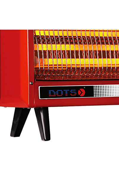 DOTS دفاية كهربائية بـ 4 شمعات أمامية و 2 مستوى حرارة - 2000 وات - أحمر