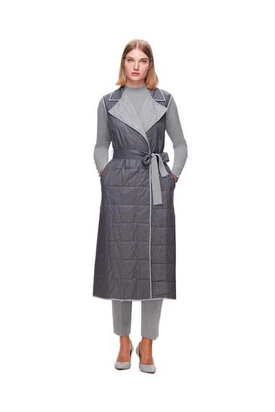 MISS DALIDA Gray Knitwear Lined Thin Vest T25K-1011