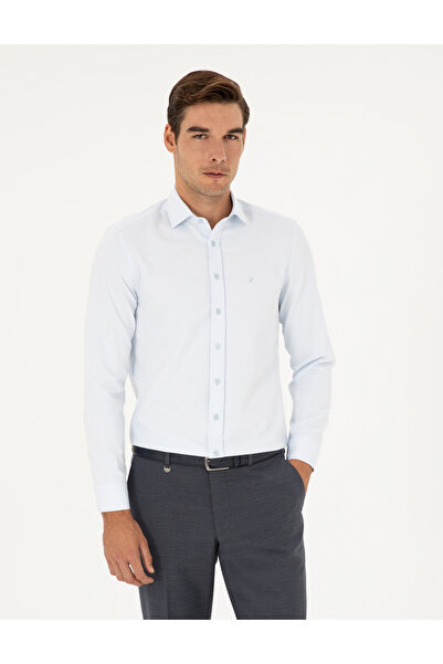 Pierre Cardin Cămașă cu mânecă lungă, albastru deschis, croială slim, tip Dob...