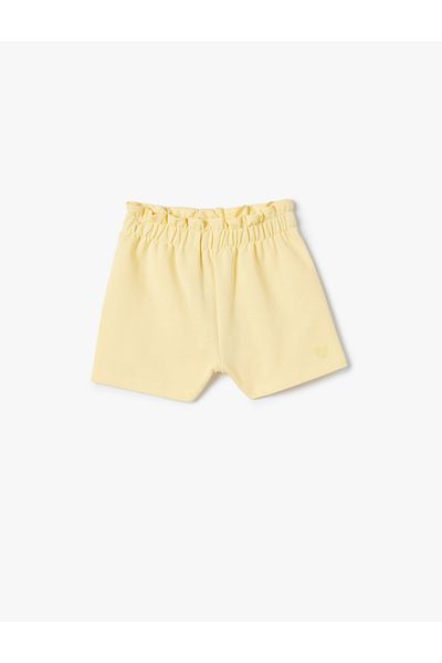 Koton Basic Shorts with Elastic Waist and Embroidery Detail Cotton