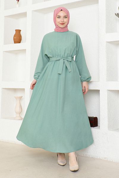 ModaMerve Mint Belted Dress - End5415