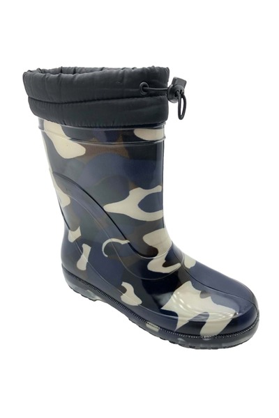 ÇİĞDEM KUNDURA ÇİĞDEM İÇİ TÜYLÜ ÇİÇEKLİ LASTİK ÇİZME