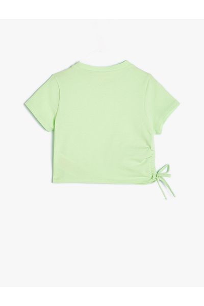 Koton Crew Neck Short Sleeve T-Shirt - Gather Detailed