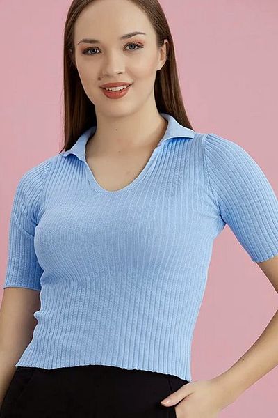 Alışveriş Sokağı Bluză cu mânecă scurtă cu gât polo