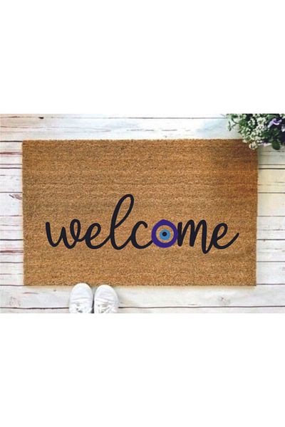 DefLife Home ترحيب عين الشر حبة الباب الأمامي كوكو حصيرة