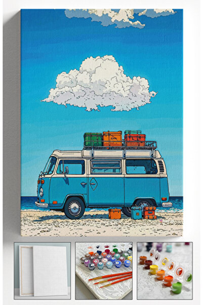 Sulepas Sayılarla Boyama Çerçeveli Hobi Seti Numaralı Tuval Fırça Boya Dahil ...