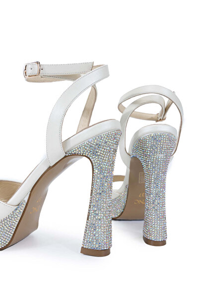 Tamer Tanca Women's Vegan White Satin Heeled Shoes