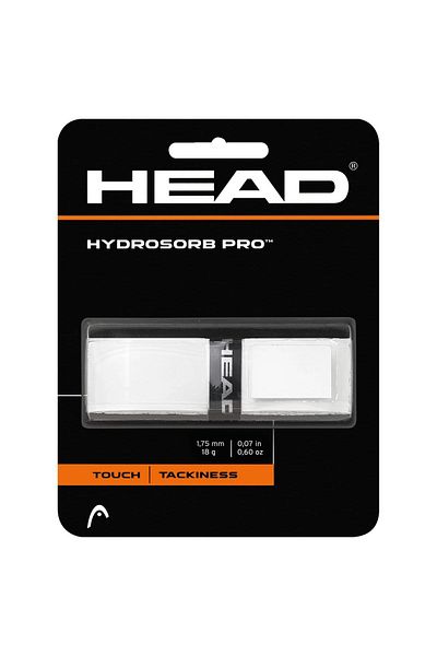 Head White 1-pack Hydrosorb Pro Tennis Racket Replacement Grip-Racquet Handle Grip Tape