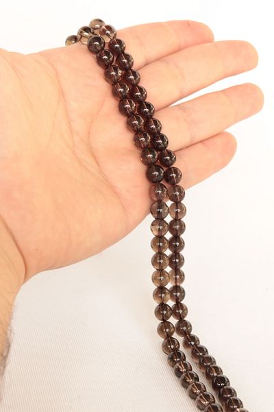 CessNova 8mm Quartz Natural Stone String - Certified and Smokey (1 Piece)