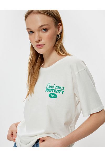 Koton College Printed Oversize Crew Neck T-Shirt