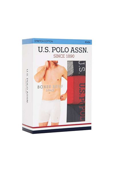 U.S. Polo Assn. ΒΑΣΗ. Polo Assn. Ανδρικά μακρυά πολύχρωμα πλυντήρια μπόξερ 3 τεμαχίων 28IBCM.AS.8TR0.A.4PL.5.U.S4.034