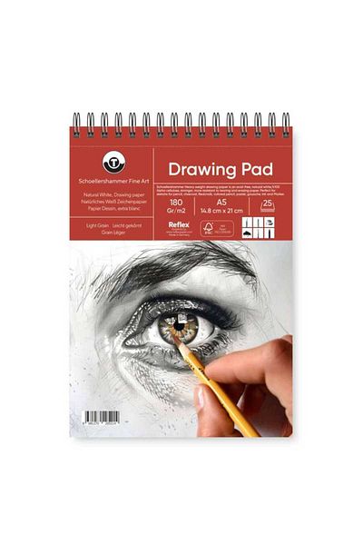 Schoellershammer Heavy Weight Drawing Pad Sketch Drawing Pad 180 Gr. A5 20 Sheets