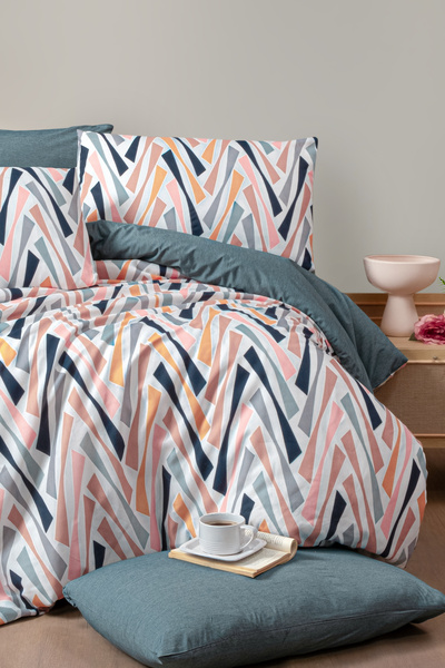 MyStory Home Lastikli Çarşaflı Çift Kişilik Nevresim Takımı Shap