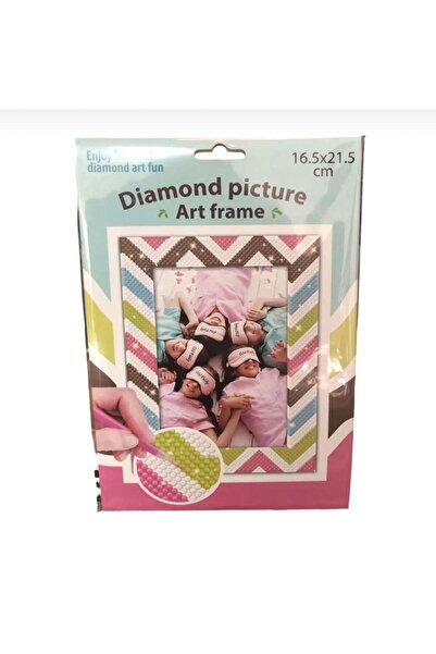 Genel Markalar 5D Elmas Taş İşleme Kiti 16.5x21.5 cm Resim Çerçevesi Zikzak D...