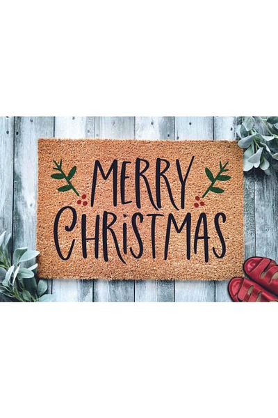 DefLife Home New Year Merry Christmas 2 Door Front Koko Mat
