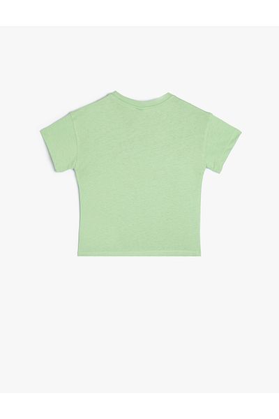 Koton Tricou cu mânecă scurtă cu decolteu rotund din bumbac imprimat cu fructe