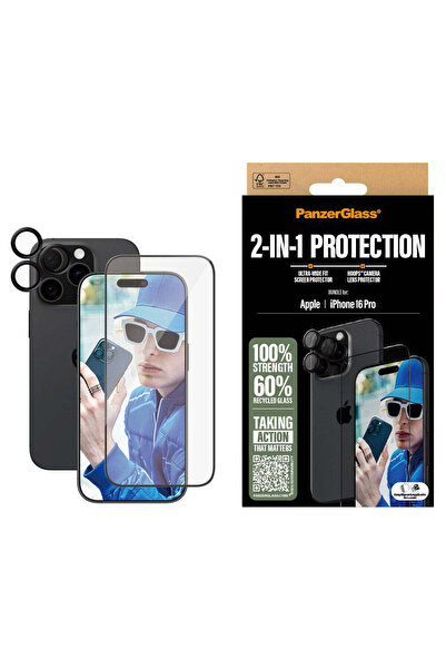 Panzer Glass iPhone 16 Pro 2 in 1 Bundle Ekran Koruyucu & Kamera Koruyucu