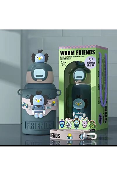 ROSECENTERBAZAAR 450ml 316 Stainless Steel Children's Thermos, Cartoon Animals Student Thermos, (