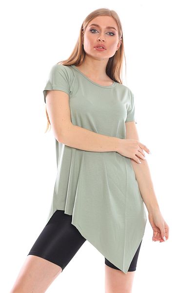 Alışveriş Sokağı Cross Cut Viscose Fabric Casual Tunic