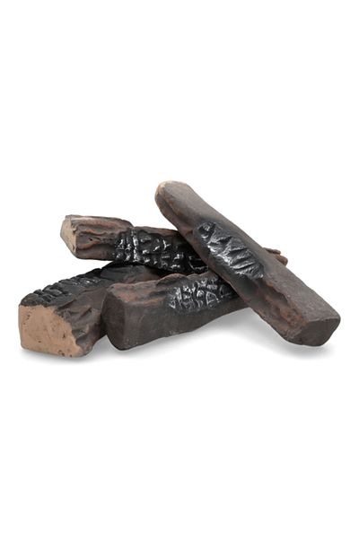 Living Accents 4-Piece Ceramic Log Set for Fireplaces and Firepits