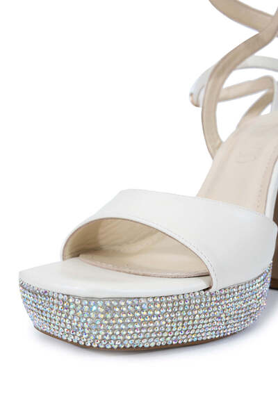 Tamer Tanca Women's Vegan White Satin Heeled Shoes