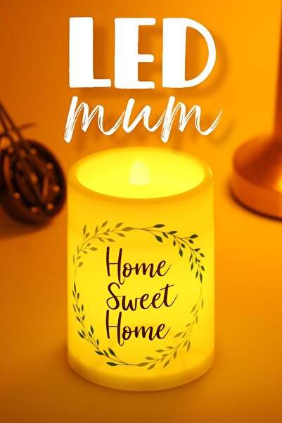 Telvesse Çelenk Led Mum Bardak Tipi Pilli Dumansız Alevli Dekoratif Yapay Mum...