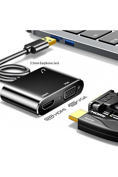 Pmr Zr702 USB 3.0 إلى HDMI VGA 3.5mm 1080p محول محول الشاشة