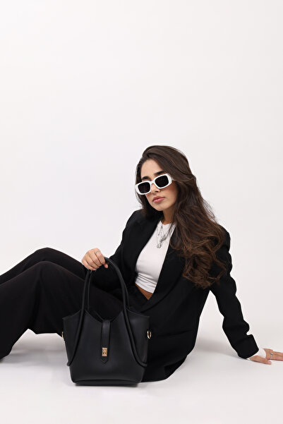 NOTHING Fekete sminktáska - hosszú pántos női kézi és válltáska