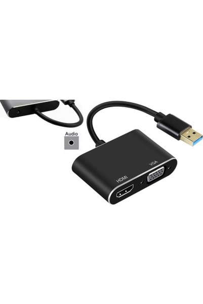 Pmr Zr702 USB 3.0 إلى HDMI VGA 3.5mm 1080p محول محول الشاشة