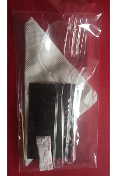 yağız tedarik 6 lı Lüks İkram Seti Çatal+Kaşık+Tuz+Kürdan+Islak Mendil+ Peçet...