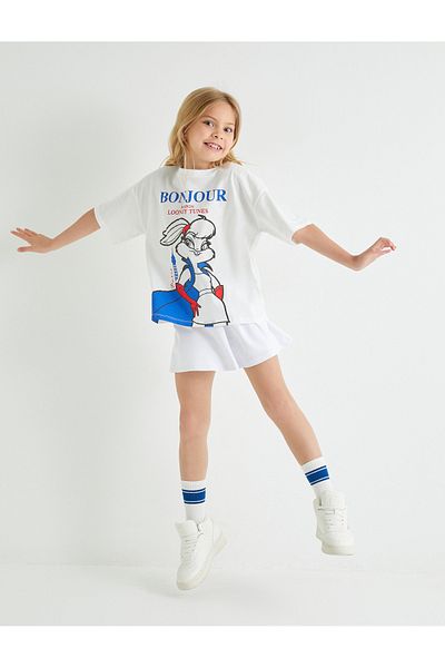 Koton Lola Bunny Licensed Cotton Short Sleeve T-Shirt - Crew Neck