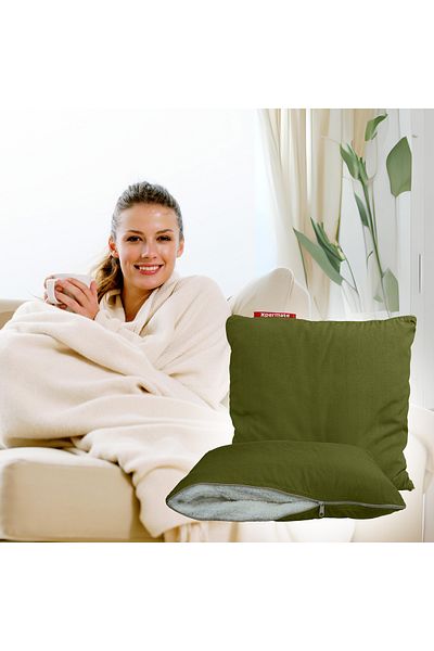 XPERMATE Green Tv Blanket - Welsoft Throw Pillow, Travel and Airplane Pillow, 145X205