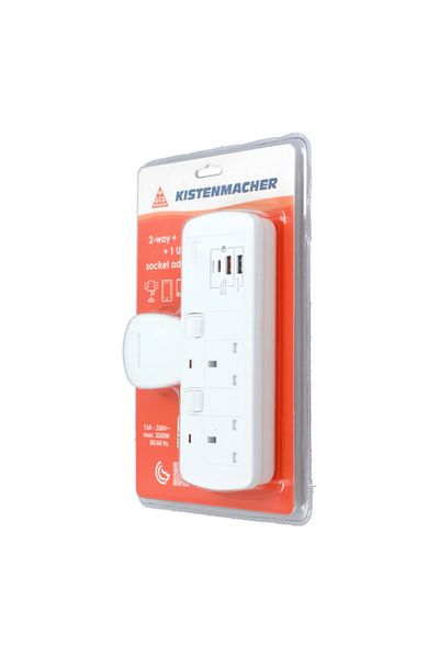 Kistenmacher 3250W 2-Way 2-USB 1-USBC Socket Adapter EGK 602BUC