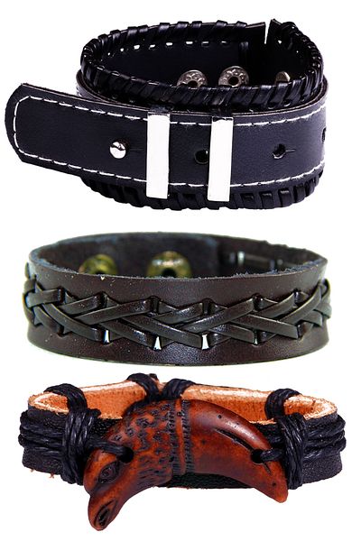 Dejavu Adjustable Size Unisex Bracelet Bundle with Rope and Leather Detail