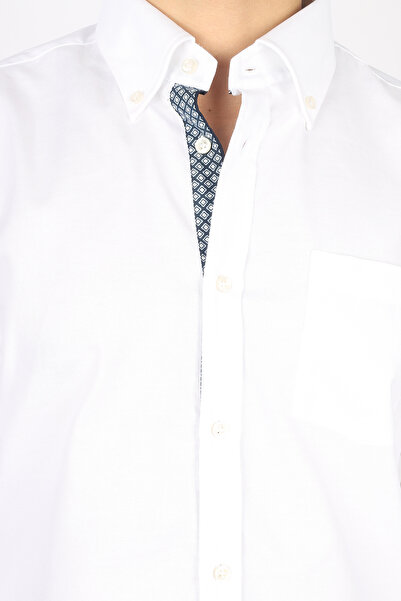 PAUL&SHARK Erkek Spor Model Uzun Kollu Regular Fit Beyaz Gömlek 14313042-010