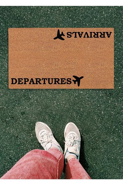 DefLife Home Arrivals&Departures Door Front Koko Mat