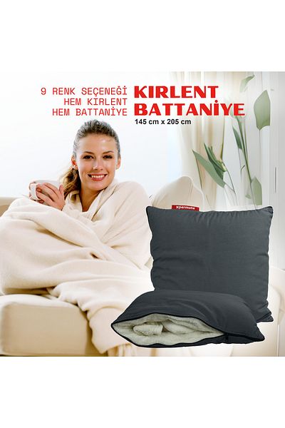 XPERMATE Gray Tv Blanket Pillow - Welsoft Throw Pillow, Travel Pillow, Airplane Pillow, 145X205