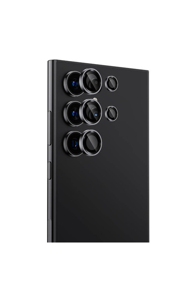 Nettech Samsung Galaxy S24 Ultra Uyumlu Safir Lens Kamera Cam Koruyucu - Siyah