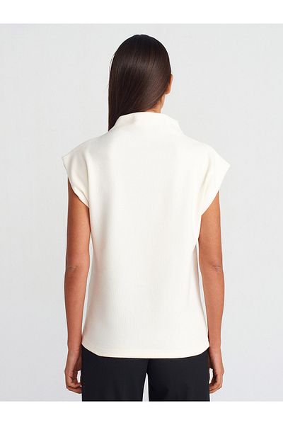 Dilvin 31342 Ecru Sweater - Soft Textured Knitted