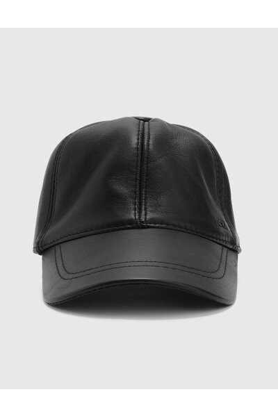 İLVİ Aretha Unisex Black Genuine Leather Hat