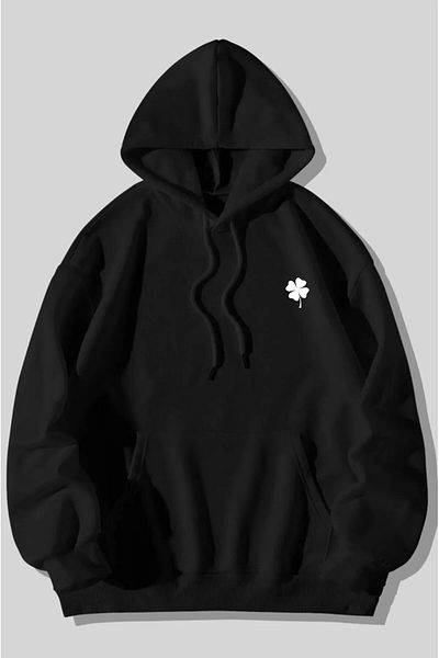 Karatopak Hanorac oversize unisex cu glugă cu imprimeu Clover