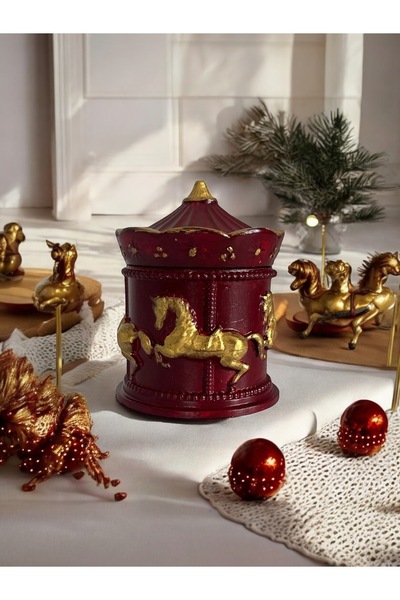 EL YAPIMI MAMDeco Karosel Atlı Karınca Tasarım Mumluk Hediye Dekorasyon