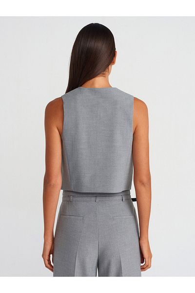 Dilvin 60562 Short Custom Made Vest-Light Gray