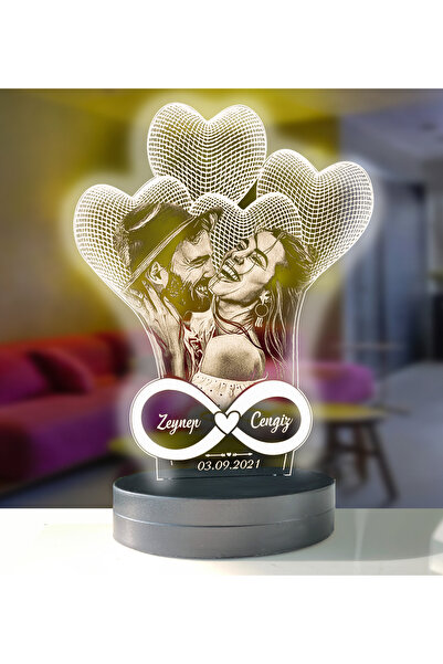 Genel Markalar 4'lü Kalp Led Gece Lambası, Şık ve Hediye Seçeneği, Beyaz Renk