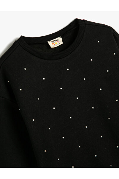 Koton Суитшърт с кръгло деколте и дълги ръкави, детайлно повдигнати