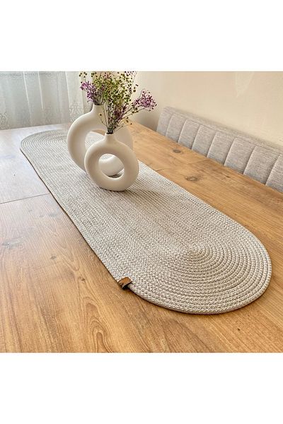 MS Glassware 100x30 Cm Grey WickerRunner - Decor de masă și cârpă de cafea pentru serviciu american