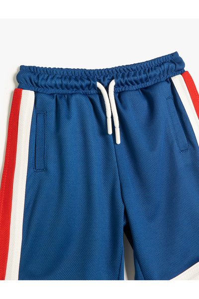 Koton Şort Renk Bloklu Beli Lastikli Cepli